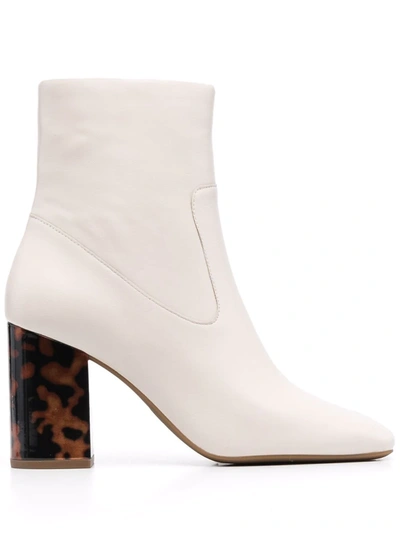 Shop Michael Michael Kors Marcella Leather Boots In Neutrals