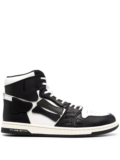 Amiri Black & White Skel Top Hi Sneakers In White,black | ModeSens