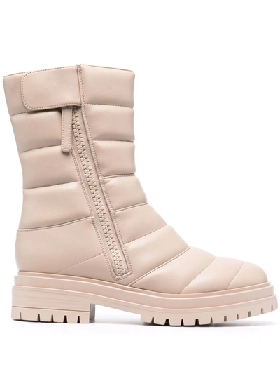 Shop Gianvito Rossi Quilted Leather Boots In Neutrals