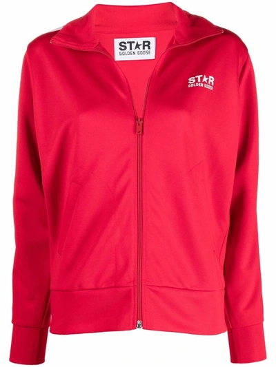 Golden Goose Star-print Two-tone Bomber Jacket In Rot