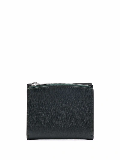 Shop Maison Margiela Logo-detail Leather Wallet In Grün