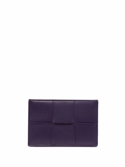 Shop Bottega Veneta Compact Intrecciato Cardholder In Violett