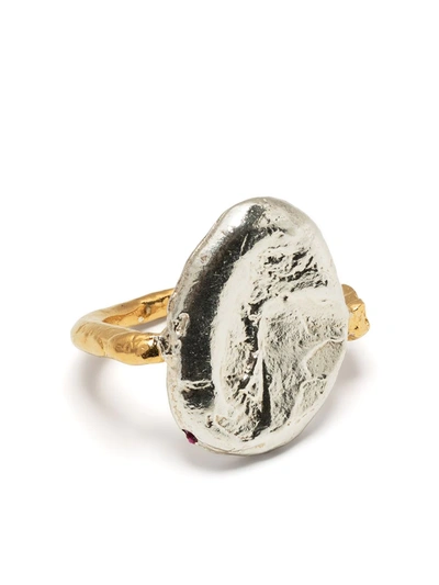 Shop Alighieri Two-tone Textured-finish Ring In Silber