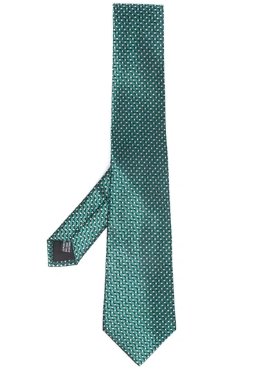 Shop Lanvin Patterned Silk Tie In Grün