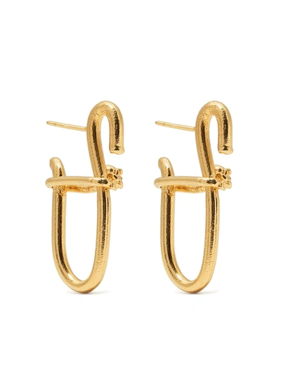 Shop Alighieri Sculptural-design Butterfly-clasp Earrings In Gold