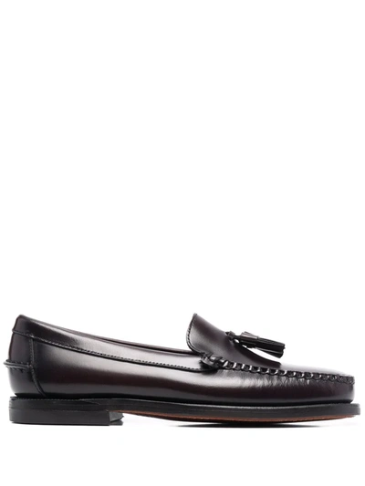 Shop Sebago Tassel-detail Leather Penny Loafers In Rot