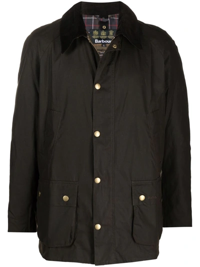 Barbour Jacket With Front Pockets And Long Sleeves In Grün