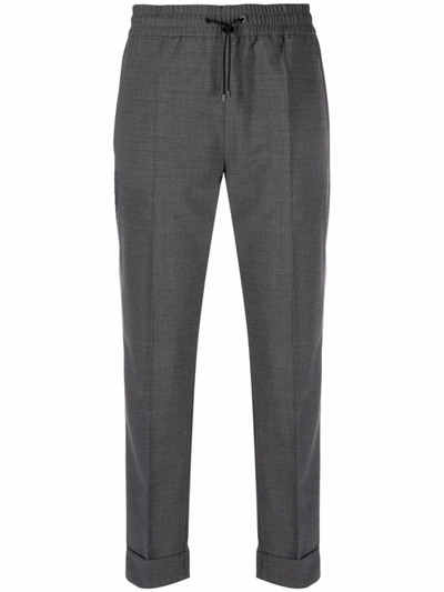 Shop Moncler Lightweight Cropped Chino Trousers In Grau