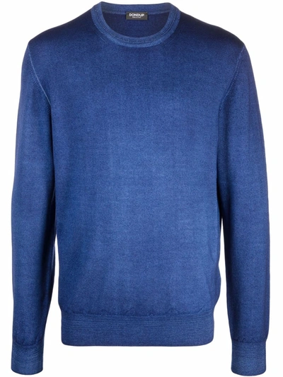 Shop Dondup Fadded Merino Jumper In Blau