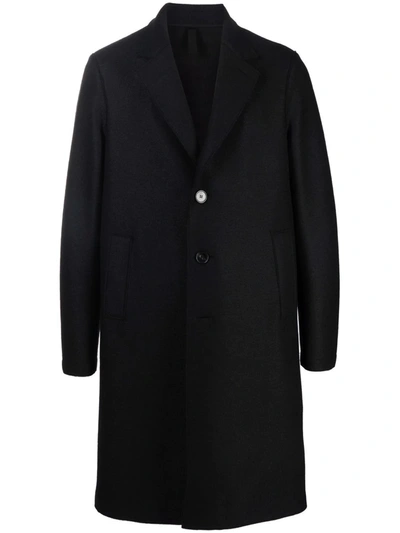 Shop Harris Wharf London Notched-lapels Single-breasted Coat In Schwarz