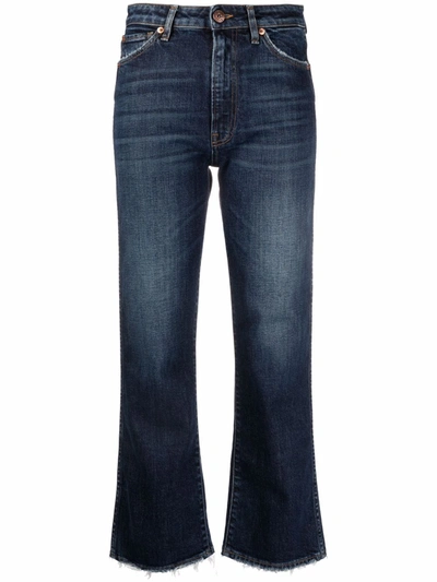 Shop 3x1 Farrah Cropped Wide-leg Jeans In Blau