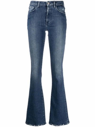 Shop 3x1 Stonewashed Flare-cuff Jeans In Blau