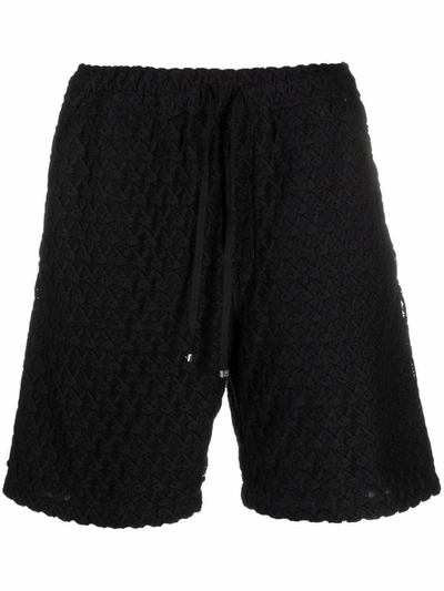 Shop Amiri Textured Drawstring Shorts In Schwarz