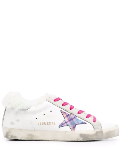 Shop Golden Goose Faux-fur Super-star Sneakers In Weiss