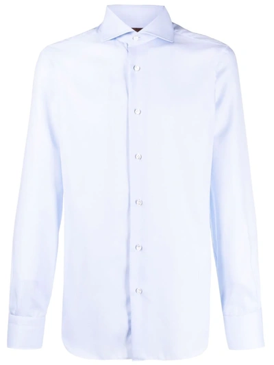 Shop Barba Button-down Tailored Shirt In Blau