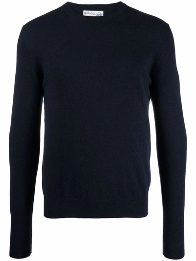 Shop Ballantyne Fine-knit Cashmere Jumper In Blau