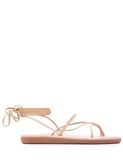 Ancient Greek Sandals Woman Thong Sandal Beige Size 7 Textile Fibers In Nude
