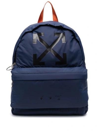 Shop Off-white Logo-print Backpack In Blau