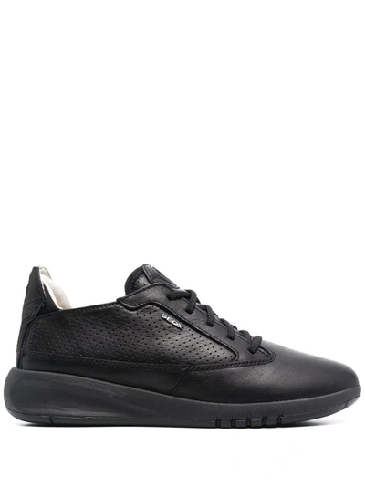 Shop Geox Low-top Lace Trainers In Schwarz