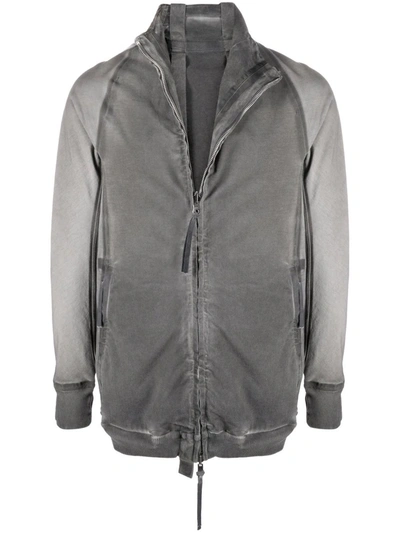 Shop Boris Bidjan Saberi Faded-effect Zip-up Lightweight Jacket In Grau