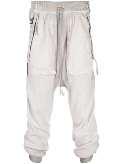Boris Bidjan Saberi Drawstring-waist Drop-crotch Trousers In Grau