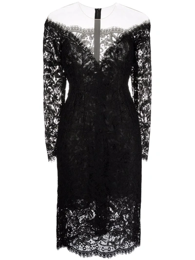 Dolce & Gabbana Lace-detail Mini Dress In Schwarz