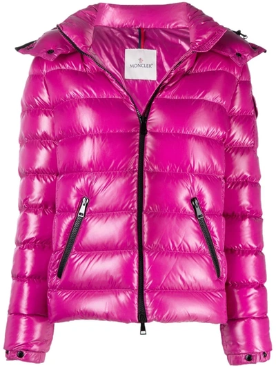 Shop Moncler Hooded Puffer Jacket In Rosa