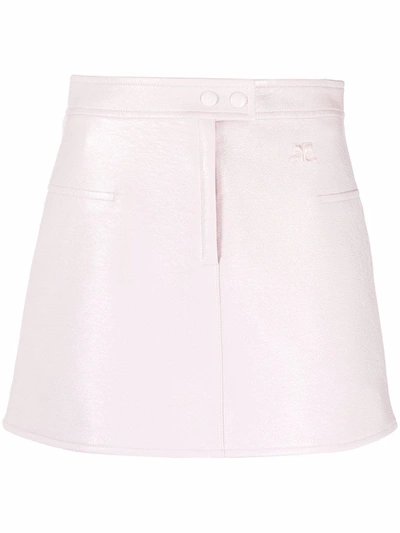 Shop Courrèges Mini Vinyl Skirt In Rosa