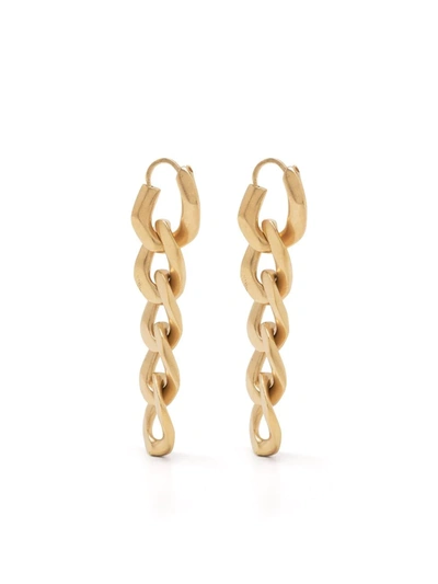 Shop Maison Margiela Curb-chain Drop Earrings In Gold