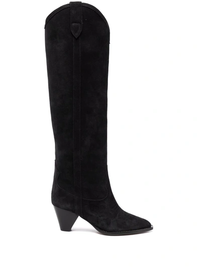 Shop Isabel Marant Knee-high Suede Boots In Black