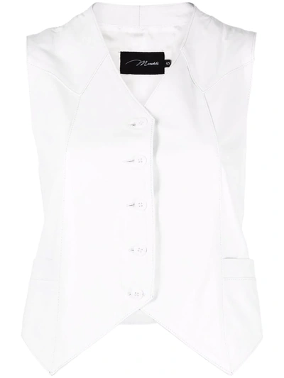 Shop Manokhi Button-down Sleeveless Vest In White