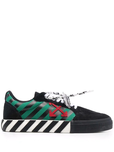 Off-white Low Vulcanized Diagonal Suede Sneakers In Black | ModeSens