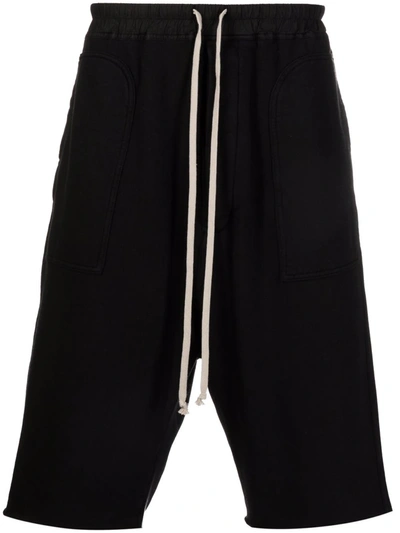 Shop Rick Owens Drkshdw Drop-crotch Cotton Cropped Trousers In Schwarz