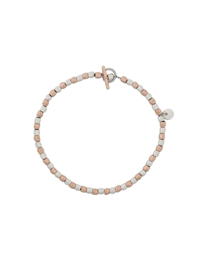 Shop Dodo 9kt Rose Gold, Silver And Steel Mini Beads Granelli Bracelet
