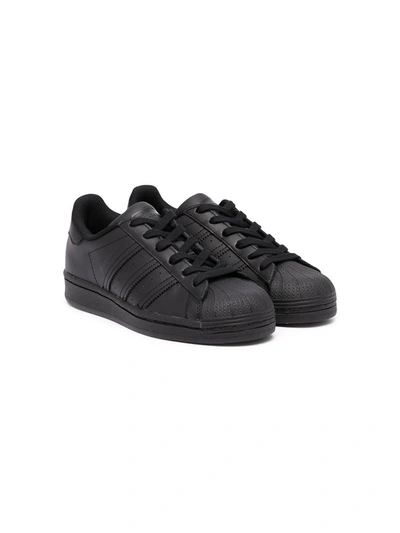 Adidas Originals Superstar Low-top Leather Sneakers In Black