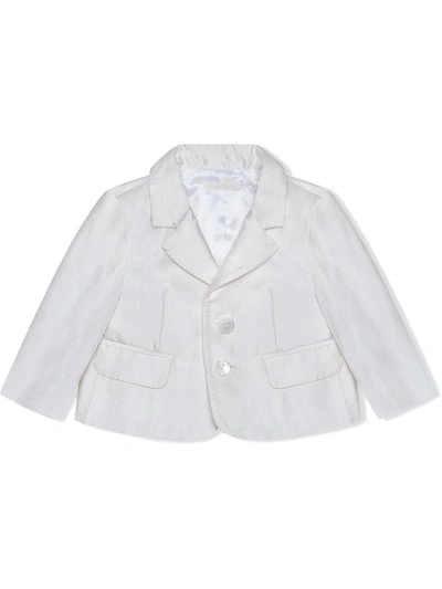 Shop Dolce & Gabbana Single-breasted Shantung Blazer In White