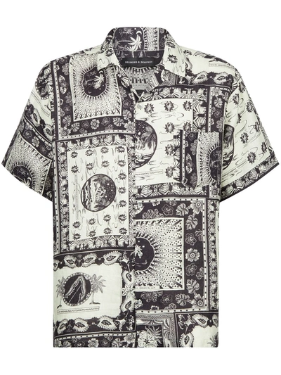 Shop Desmond & Dempsey Lamba Print Pajama Shirt In Black