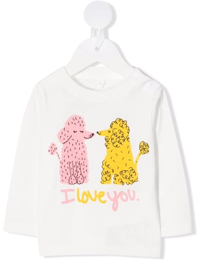 Shop Stella Mccartney Love Poodles Long-sleeve T-shirt In White
