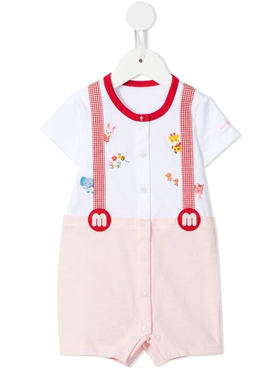 Shop Miki House Embroidered Overall Romper In White