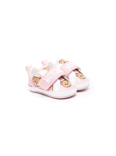 Shop Moschino Teddy Bear Print Sneakers In Pink