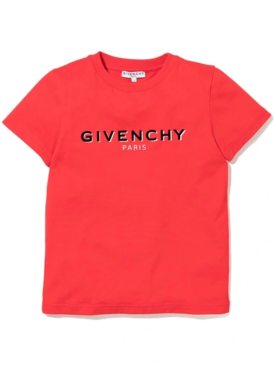 Shop Givenchy Logo-print Cotton T-shirt In Red