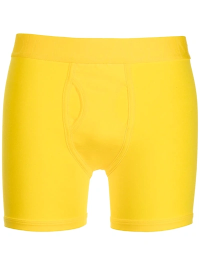 Shop Dolce & Gabbana Two-way Stretch Cotton Boxers In Yellow
