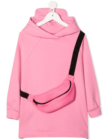 Shop Wauw Capow By Bangbang Evelyn Hooded Sweater Dress In Pink