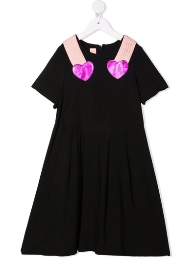 Shop Wauw Capow By Bangbang Double Heart A-line Dress In Black