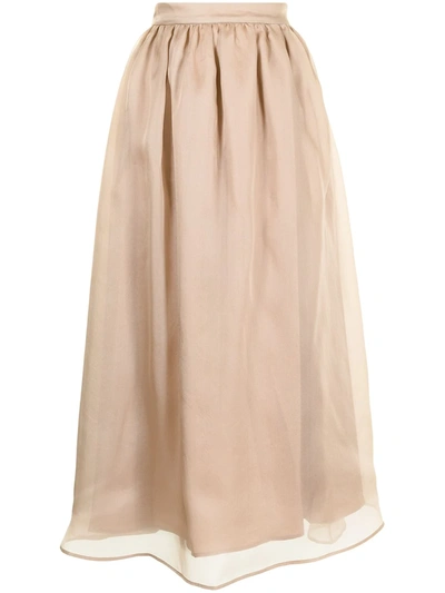 Shop Msgm Layered Tutu Skirt In Brown