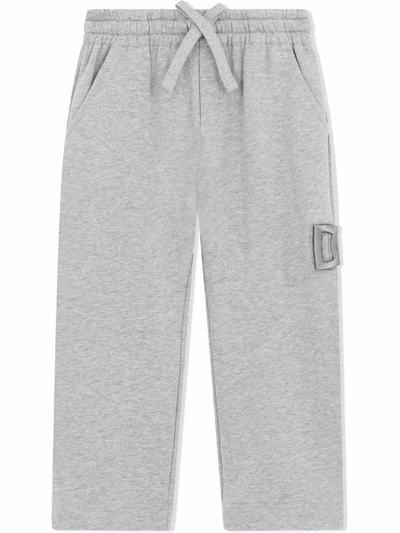 Shop Dolce & Gabbana Logo-embroidered Track Pants In Grey