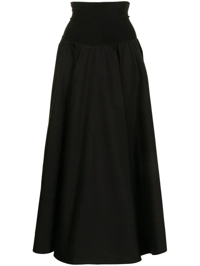 Shop Agnès B. High-waisted Pleated Skirt In Black