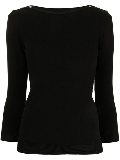 Agnès B. Button-detail Knitted Top In Black