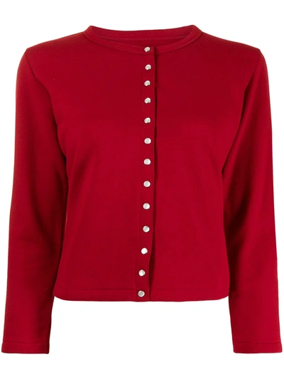 Shop Agnès B. Snap-fastening Knitted Cardigan In Red