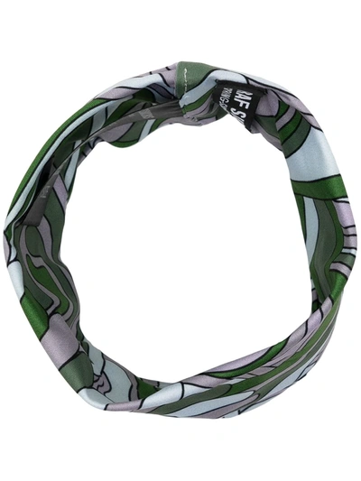 Shop Raf Simons Printed Funnel Neck Scarf In Green